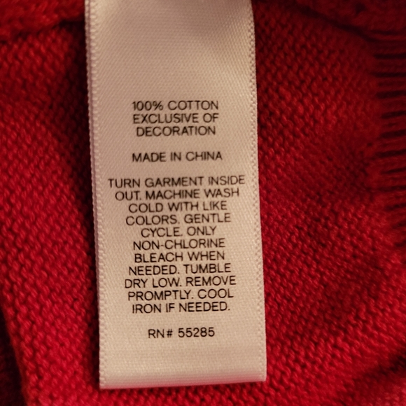 EXPRESS Sweater Pullover V Neck Red - Picture 9 of 9